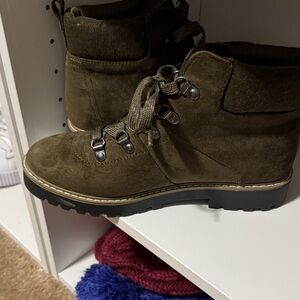 Suede Lace-Up Ankle Boots